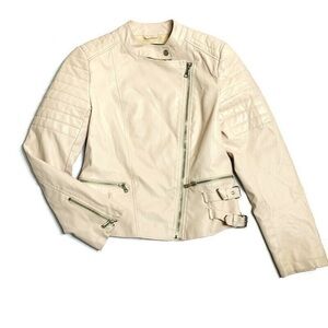 Forever 21 S light cream pink moto jacket